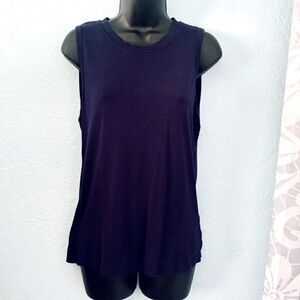 Express Navy Blue Surplice Open Back T-Shirt Tank Top Size Medium